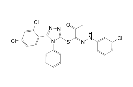 5-(2,4-dichlorophenyl)-4-phenyl-4H-1,2,4-triazol-3-yl (1E)-N-(3-chlorophenyl)-2-oxopropanehydrazonothioate
