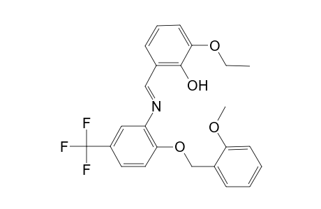 2-Ethoxy-6-({[2-[(2-methoxybenzyl)oxy]-5-(trifluoromethyl)phenyl]imino}methyl)phenol
