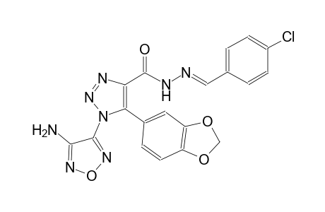 1-(4-amino-1,2,5-oxadiazol-3-yl)-5-(1,3-benzodioxol-5-yl)-N'-[(E)-(4-chlorophenyl)methylidene]-1H-1,2,3-triazole-4-carbohydrazide