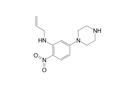 2-Nitro-5-(piperazin-1-yl)-N-(prop-2-en-1-yl)aniline