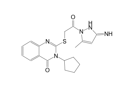 4(3H)-quinazolinone, 3-cyclopentyl-2-[[2-(2,3-dihydro-3-imino-5-methyl-1H-pyrazol-1-yl)-2-oxoethyl]thio]-