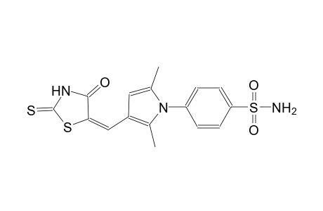 4-{2,5-dimethyl-3-[(E)-(4-oxo-2-thioxo-1,3-thiazolidin-5-ylidene)methyl]-1H-pyrrol-1-yl}benzenesulfonamide