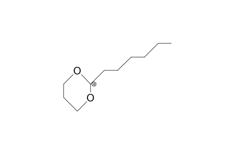 2-Hexyl-1,3-dioxan-2-ylium cation