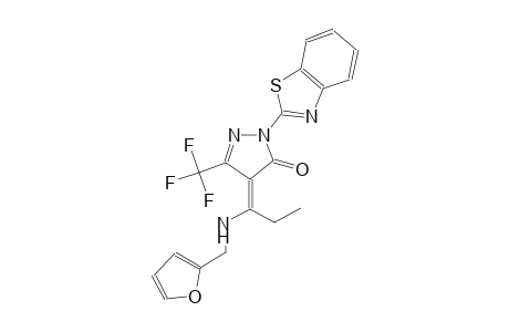 (4E)-2-(1,3-benzothiazol-2-yl)-4-{1-[(2-furylmethyl)amino]propylidene}-5-(trifluoromethyl)-2,4-dihydro-3H-pyrazol-3-one