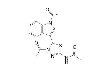 3-Acetyl-2-(1-acetylindol-3-yl)-5-acetamido[1,3,4]thiadiazoline