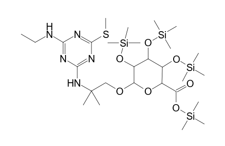 .beta.-D-Glucopyranosiduronic acid, 2-[[4-(ethylamino)-6-(methylthio)-1,3,5-triazin-2-yl]amino]-2-methylp ropyl 2,3,4-tris-O-(trimethylsilyl)-, trimethylsilyl ester
