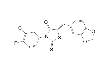 (5Z)-5-(1,3-benzodioxol-5-ylmethylene)-3-(3-chloro-4-fluorophenyl)-2-thioxo-1,3-thiazolidin-4-one