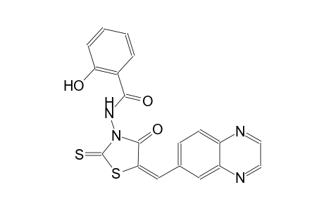 benzamide, 2-hydroxy-N-[(5E)-4-oxo-5-(6-quinoxalinylmethylene)-2-thioxothiazolidinyl]-