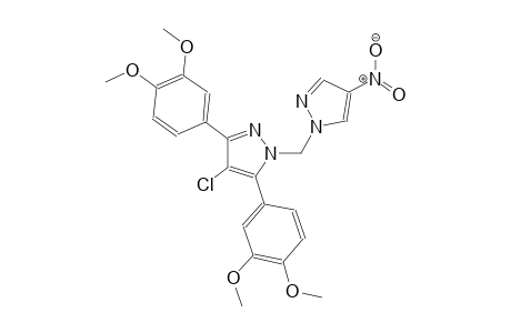 4-chloro-3,5-bis(3,4-dimethoxyphenyl)-1-[(4-nitro-1H-pyrazol-1-yl)methyl]-1H-pyrazole