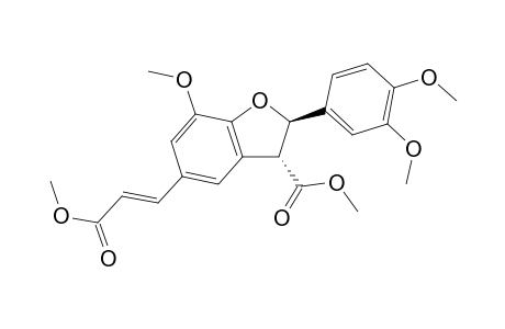 5-(2-Carbomethxyethenyl)-7-methoxy-2-(3,4-dimethoxyphenyl)-2,3-dihydrobenzofuran-3-carboxylic acid methyl ester