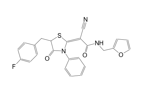 (2E)-2-cyano-2-[5-(4-fluorobenzyl)-4-oxo-3-phenyl-1,3-thiazolidin-2-ylidene]-N-(2-furylmethyl)ethanamide