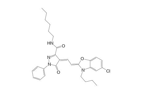 1H-pyrazole-3-carboxamide, 4-[2-(3-butyl-5-chloro-2(3H)-benzoxazolylidene)ethylidene]-N-hexyl-4,5-dihydro-5-oxo-1-phenyl-