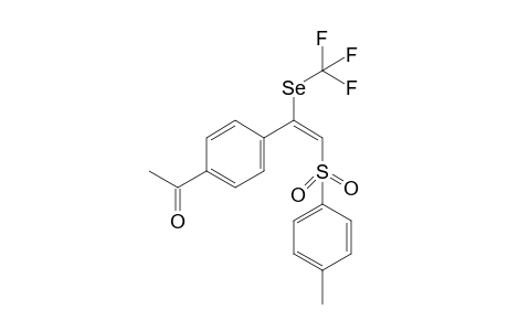 1-{4-[(E)-2-(4-methylphenylsulfonyl)-1-[(trifluoromethyl)selanyl]ethenyl]phenyl}ethan-1-one