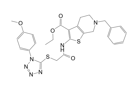 thieno[2,3-c]pyridine-3-carboxylic acid, 4,5,6,7-tetrahydro-2-[[[[1-(4-methoxyphenyl)-1H-tetrazol-5-yl]thio]acetyl]amino]-6-(phenylmethyl)-, ethyl