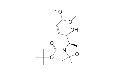 3-Oxazolidinecarboxylic acid, 4-(1-hydroxy-4,4-dimethoxy-2-butenyl)-2,2-dimethyl-, 1,1-dimethylethyl ester, [S-[R*,S*-(Z)]]-