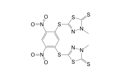 3-Methyl-5-((5-[(4-methyl-5-thioxo-4,5-dihydro-1,3,4-thiadiazol-2-yl)sulfanyl]-2,4-dinitrophenyl)sulfanyl)-1,3,4-thiadiazole-2(3H)-thione