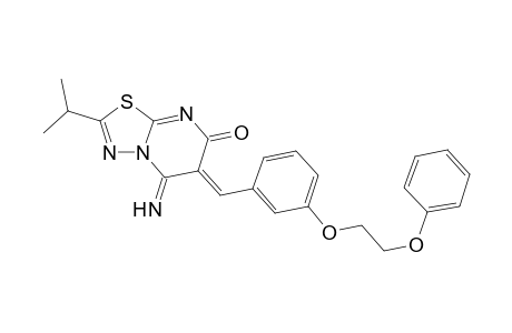 (6Z)-5-azanylidene-6-[[3-(2-phenoxyethoxy)phenyl]methylidene]-2-propan-2-yl-[1,3,4]thiadiazolo[3,2-a]pyrimidin-7-one