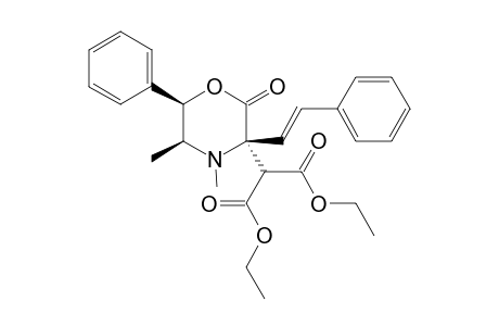 2-[(3S,5S,6R)-2-keto-4,5-dimethyl-6-phenyl-3-[(E)-styryl]morpholin-3-yl]malonic acid diethyl ester