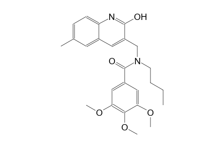 N-butyl-N-[(2-hydroxy-6-methyl-3-quinolinyl)methyl]-3,4,5-trimethoxybenzamide