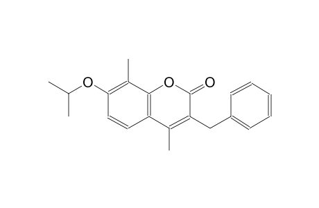 2H-1-benzopyran-2-one, 4,8-dimethyl-7-(1-methylethoxy)-3-(phenylmethyl)-