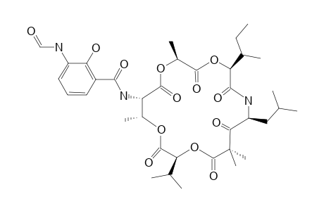 3-formamido-2-hydroxy-N-[(2S,5S,8S,13S,16R,17S)-8-isobutyl-13-isopropyl-3,6,9,11,14,18-hexaketo-2,10,10,16-tetramethyl-5-sec-butyl-1,4,12,15-tetraoxa-7-azacyclooctadec-17-yl]benzamide