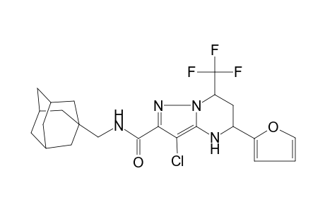 3-Chloro-5-furan-2-yl-7-trifluoromethyl-4,5,6,7-tetrahydro-pyrazolo[1,5-a]pyrimidine-2-carboxylic acid (adamantan-1-ylmethyl)-amide