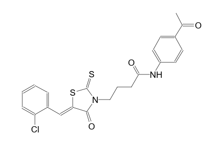N-(4-acetylphenyl)-4-[(5Z)-5-(2-chlorobenzylidene)-4-oxo-2-thioxo-1,3-thiazolidin-3-yl]butanamide