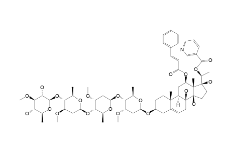 STEPHANOSIDE_F;12-O-CINNAMOYL-20-O-NICOTINOYLSARCOSTIN_3-O-BETA-D-THEVETOPYRANOSYL-(1->4)-BETA-D-OL
