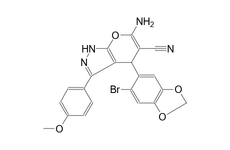 pyrano[2,3-c]pyrazole-5-carbonitrile, 6-amino-4-(6-bromo-1,3-benzodioxol-5-yl)-1,4-dihydro-3-(4-methoxyphenyl)-