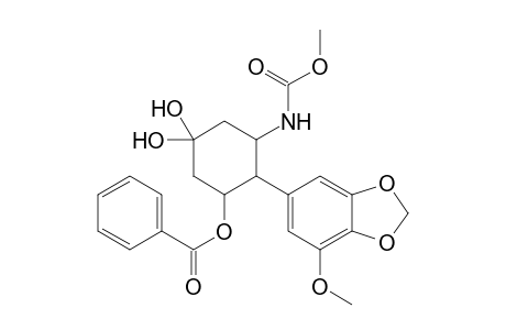 Benzoic acid 3,3-dihydroxy-6-(7-methoxybenzo[1,3]dioxol-5-yl)-5-methoxycarbonylaminocyclohexyl ester
