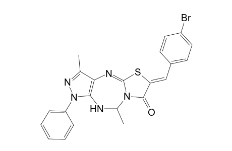 (Z)-2-(4-Bromobenzylidene)-5,9-dimethyl-7-phenyl-5,6-dihydropyrazolo[3,4-f]thiazolo[2,3-b][1,3,5]triazepin-3-one