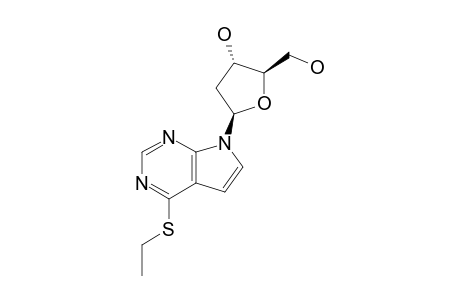 7-(2'-DEOXY-BETA-D-ERYTHRO-PENTOFURANOSYL)-4-(ETHYLTHIO)-7H-PYRROLO-[2,3-D]-PYRIMIDINE