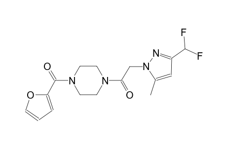 1-{[3-(difluoromethyl)-5-methyl-1H-pyrazol-1-yl]acetyl}-4-(2-furoyl)piperazine