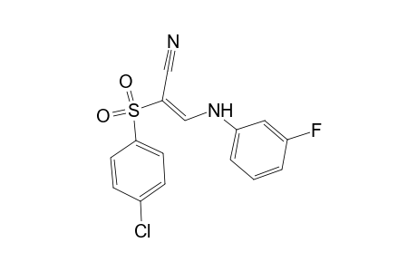 Propenenitrile, 2-(4-chlorophenylsulfonyl)-3-(3-fluorophenylamino)-