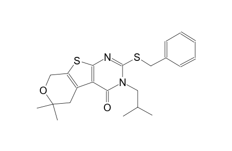 2-(benzylsulfanyl)-3-isobutyl-6,6-dimethyl-3,5,6,8-tetrahydro-4H-pyrano[4',3':4,5]thieno[2,3-d]pyrimidin-4-one