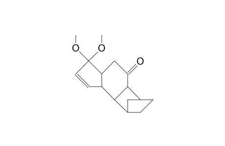 6,6-Dimethoxy-tetracyclo(9.2.1.0/2,10/.0/5,9/)tetradec-7-en-3-one isomer 1