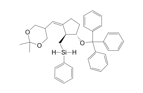(1R*,,2R*,3E)-3-[5'-(2',2'-Dimethyl-1',3'-dioxanyl)methyl]-2-[(phenylsilyl)methyl]-1-[(trphenylmethyl)oxy]cyclopentane