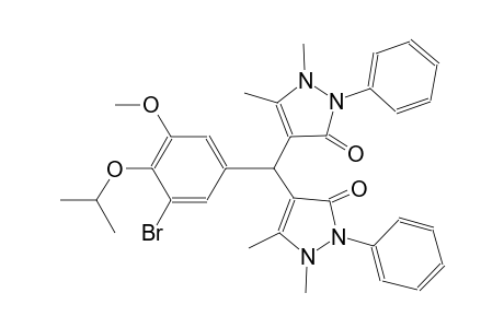 4-[(3-bromo-4-isopropoxy-5-methoxyphenyl)(1,5-dimethyl-3-oxo-2-phenyl-2,3-dihydro-1H-pyrazol-4-yl)methyl]-1,5-dimethyl-2-phenyl-1,2-dihydro-3H-pyrazol-3-one