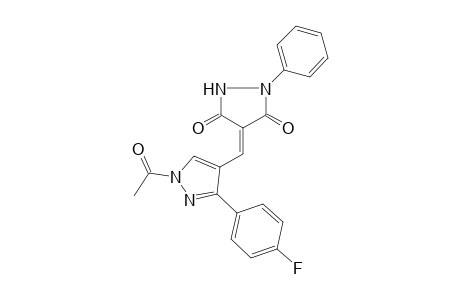 (4E)-4-[[1-acetyl-3-(4-fluorophenyl)-4-pyrazolyl]methylidene]-1-phenylpyrazolidine-3,5-dione