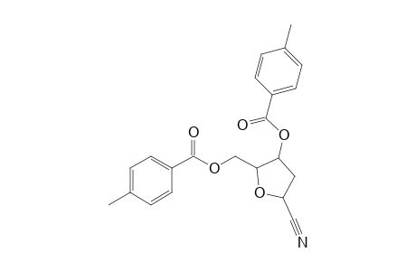 (2-.alpha.)-4-[(p-Methylbenzoyl)oxy]-5-[(p-methylbenzoyl)oxymethyl]-2-cyano(tetrahydro)furan