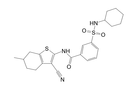 N-(3-cyano-6-methyl-4,5,6,7-tetrahydro-1-benzothiophen-2-yl)-3-(cyclohexylsulfamoyl)benzamide