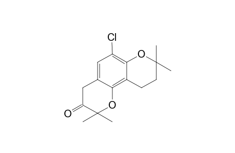 6-chloranyl-2,2,8,8-tetramethyl-9,10-dihydro-4H-pyrano[2,3-h]chromen-3-one