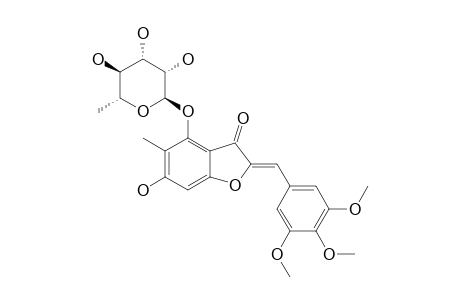 6-HYDROXY-5-METHYL-3',4',5'-TRIMETHOXY-AURONE-4-O-ALPHA-L-RHAMNOPYRANOSIDE