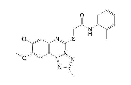 2-[(8,9-dimethoxy-2-methyl[1,2,4]triazolo[1,5-c]quinazolin-5-yl)sulfanyl]-N-(2-methylphenyl)acetamide