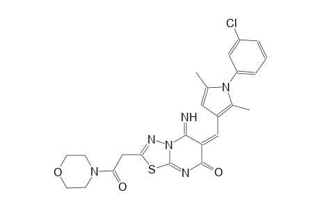 (6E)-6-{[1-(3-chlorophenyl)-2,5-dimethyl-1H-pyrrol-3-yl]methylene}-5-imino-2-[2-(4-morpholinyl)-2-oxoethyl]-5,6-dihydro-7H-[1,3,4]thiadiazolo[3,2-a]pyrimidin-7-one
