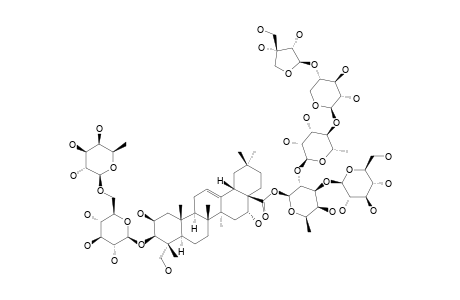 #1;DESACYL-MASONOSIDE-4;3-O-[BETA-D-FUCOPYRANOSYL-(1->6)-BETA-D-GLUCOPYRANOSYL]-28-O-[2-O-[BETA-D-APIOFURANOSYL-(1->4)-BETA-D-XYLOPYRANOSYL-(1->4)-ALPHA-L-RHAM