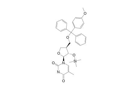 5-METHYL-1-((1R,2R,3S)-TETRAHYDRO-2-TRIMETHYLSILYLOXY-3-(((4-METHOXYPHENYL)-DIPHENYLMETHOXY)-METHYL)-1-FURANYL)-2,4(1H,3H)-PYRIMIDINEDIONE