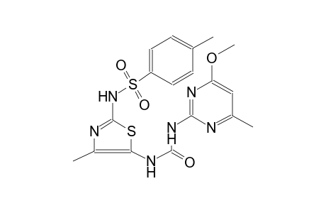 benzenesulfonamide, N-[5-[[[(4-methoxy-6-methyl-2-pyrimidinyl)amino]carbonyl]amino]-4-methyl-2-thiazolyl]-4-methyl-