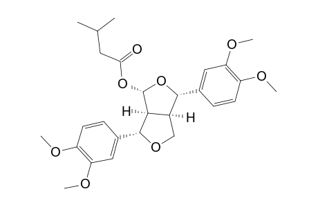 (+)-4-(3-METHYLBUTANOYL)-2,6-DI-(3,4-DIMETHOXY)-PHENYL-3,7-DIOXABICYCLO-[3.3.0]-OCTANE