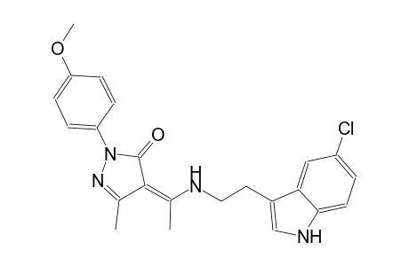 3H-pyrazol-3-one, 4-[1-[[2-(5-chloro-1H-indol-3-yl)ethyl]amino]ethylidene]-2,4-dihydro-2-(4-methoxyphenyl)-5-methyl-, (4Z)-
